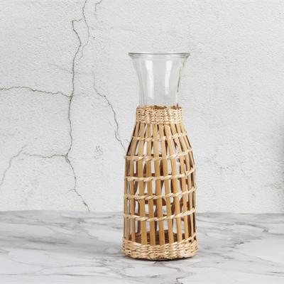 China Reed Traditional Viable Natural Support Plant Glass Vase Typha Angustifolia Cup for sale