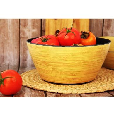 China Sustainable Bamboo Fiber Salad Bowl With Custom Logo Food Serving Bowl for sale