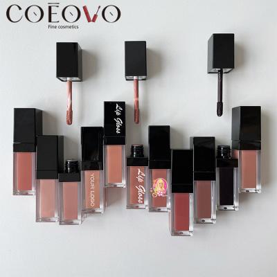 China COEOVO Mini Lip Gloss Waterproof Nude Makeup Vendor Makeup Vegan Clean Lip Gloss Private Label COEOVO Nude Liquid Lipstick for sale