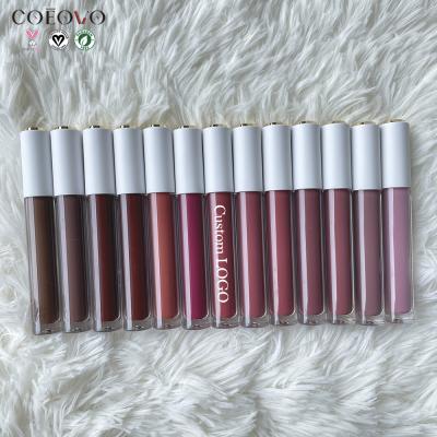 China OEM Logo Private Label Vegan Liquid Coeovo Seller Logo Waterproof Clean Lip Gloss Nude Lip Gloss for sale