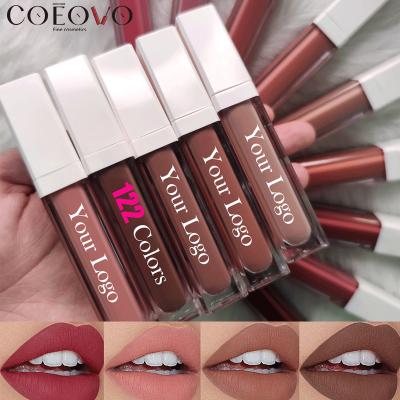 China Waterproof Custom Lip Gloss Matte Glossy Vegan Lipgloss Private 122 Colors OEM Wholesale Waterproof Label for sale