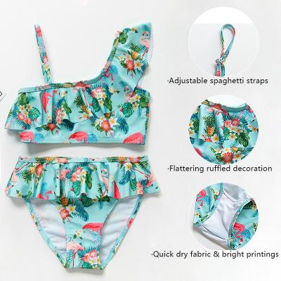 China Wholesale Breathable custom printing shocute little girls swimwear swimwear kids 12 year old baby girl bathing suit ruffle bikini for sale