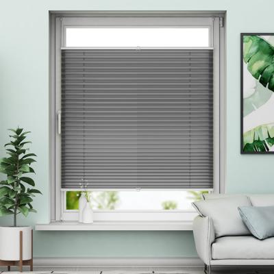 China Pleated Blinds Glass Door Pleated Easy Fix No Drilling Lace Window Persianas Plisadas Pleated Blind for sale