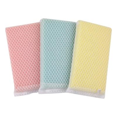 China Kitchen Dishwashing Mesh Net Scrubber Sponge with Strong and Durable Fiber Cloth PU for sale