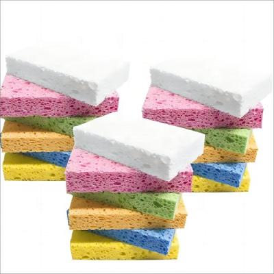 China 11*7*2cm DH-A5-12 Custom Natural Vegetable Cellulose Cleaning Thin Sponge for Kitchen Sink for sale