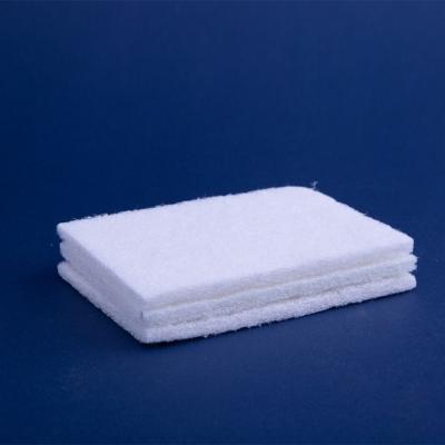 China DH-C1-9 Kitchen Cleaning Sponge White Non Scratch Abrasive Scouring Pad Square 15*10*0.8cm for sale