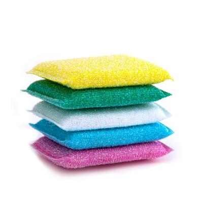 China Kitchen Cleaning Scrubber DH-A2-1 Mesh Sponge Scouring Pad with Eco Friendly Material for sale