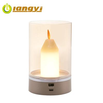 China New Model Single Bedroom Indoor Candle Shaped Bedside Chargeable Smart Home Atmosphere LED 3W Night Light zu verkaufen