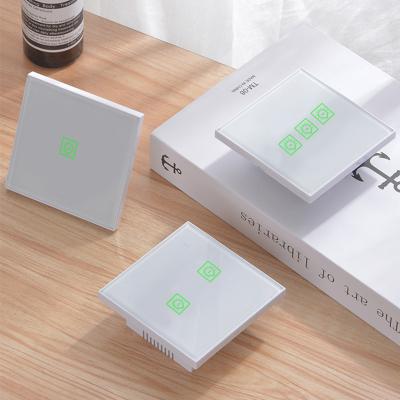 China Wifi Control Switch Combination Purchase 250v 10a Household Alexa Glass Smart Home Wifi Zigbee Touch Wall Smart Electrical Switches for sale