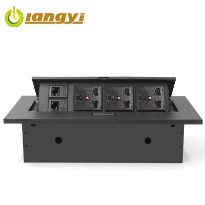 Cina Bedroom 3 residential/multi-purpose power 2 network universal left black hotel desk style new silver alloy socket table box in vendita