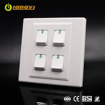 China Energy Saving 4 Strip Hot Stainless Steel Face Plate Home Electrical Products Wall Switch for sale