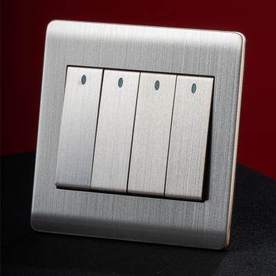 China Four Gang One Way ISO Certificated Best Selling Modular Wall Room Switch 250V 16A 4 Gang 1 Way Electric Light Switch for sale