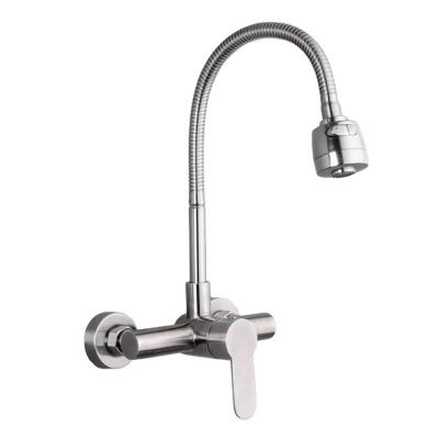 China YL48 Thermostatic Faucets Wholesales Contemporary Style Flexible Two Function Kitchen Sink Faucet Stainless Steel Single Handle Kitchen Mixer for sale