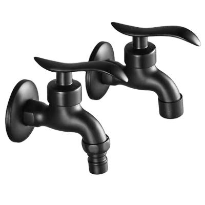 China Washing Machine Faucets WMF09 Factory Wholesale SUS304 Thermostatic Faucet In-wall Quick-Open Top Matte Black Color Mop Faucet for sale