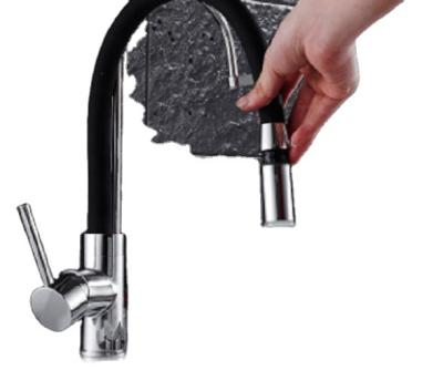 China Thermostatic Faucets LN410 Korea Black Universal Pull Out Kitchen Mixer for sale