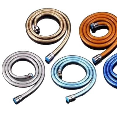 China Modern multicolored flexible multicolored hoses of PVC shower YL99 have reinforced the plastic shower hose/bidet pipe for sale