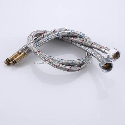 China Modern NSH1 Blue And Red Stainless Steel Braided Hose With EPDM Rubber Hose Inside 60cm Shower Hose for sale