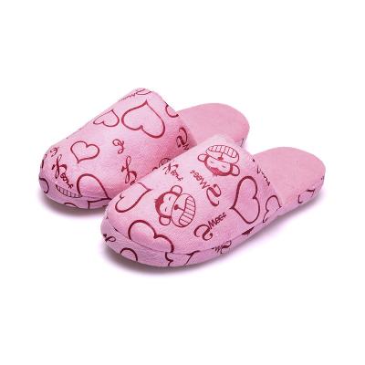 China Damping Pink Ladies Home Slippers For Women Ladies Winter House Monkey Slippers for sale