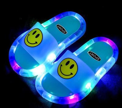 China Breathable Kids Children Light Up Slippers Led Face Instant Outdoor Luminescent Smiling Flower for sale