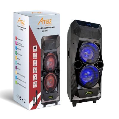 China No Daul 6 Inch Amaz Speaker Trolley Wooden Speaker Party Wireless Portable Speaker for sale