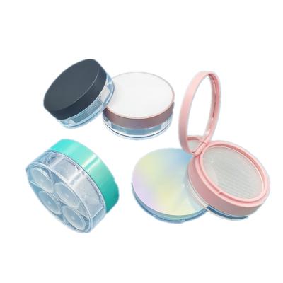 China Biodegradable blush compact cosmetic packaging, plastic case for press powder, eye shadow box cosmetic plastic case for sale