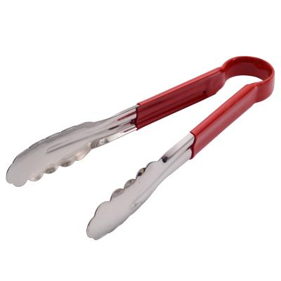 China Easily Cleaned Kitchen Cooking Bread Tong Food BBQ Tongs Metal Clip With Silicone Handle for sale