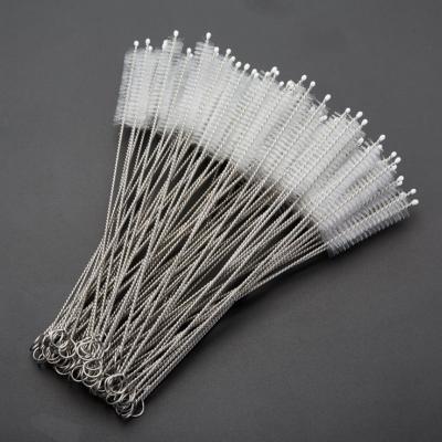 China Factory Price 200mm 230mm Sustainable Wholesale Stainless Steel Straw Nylon Straw Cleaning Brush 240mm for sale