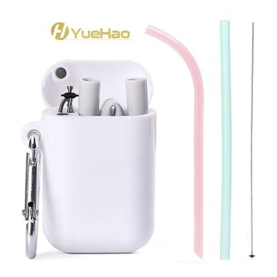 China Silicone Straw Foldable Straw Folding Drinking Sustainable Reusable Straw for sale