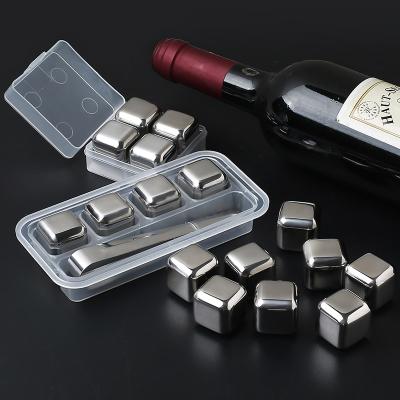 China Sustainable Hot Sale Food Grade Whiskey Stone Metal Stainless Steel Ice Cube For Freezing Drink for sale