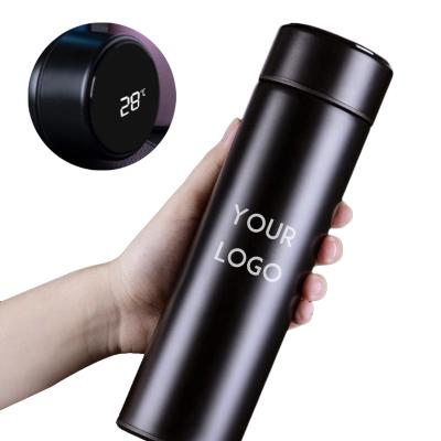 China Business Customized Logo 304 Stainless Steel Metal Vacuum Flask Business Customized Smart Mug Insulated Thermos Bottle With LED Temperature Display for sale