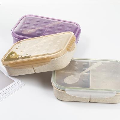 China Microwavable Wheat Bento Kids Adult Student Canteen Leak-Proof Food Container for sale