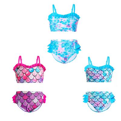 China Breathable Fancy Color Young Girl's Shiny Little Mermaid Bikini Swimwear for sale