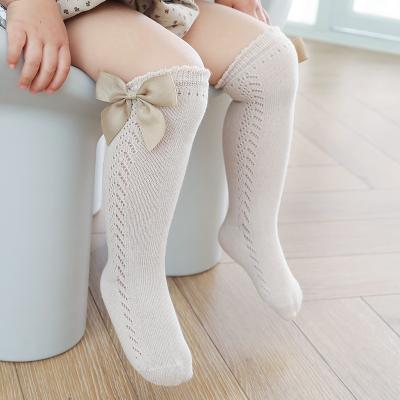 China QUICK DRY I'm Little Princess Cute Big Bowknot Knee High Spring Autumn Little Girl Mesh Socks for sale