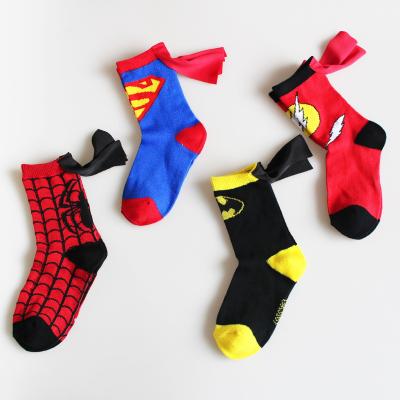 China Free Shipping QUICK DRY Our Baby Is Little Boy Caped Newborn Superhero 4-6 Years Old Cosplay Socks Fashion for sale