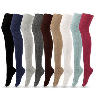 China QUICK DRY Autumn Is Coming Teen Young Girl Beautiful Over The Knee 100% Cotton Thigh High Stocking Socks for sale