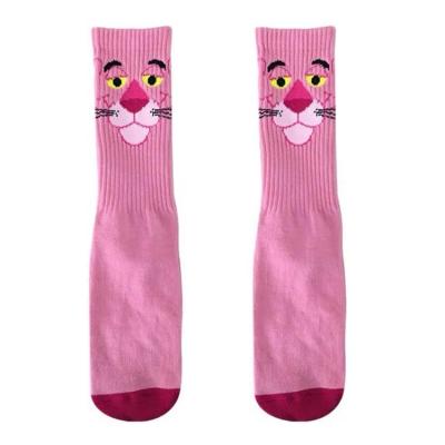 China QUICK DRY Warm In INS Lovers Candy Pink Color Lovely Cartoon Maiden Teen Calf Sports Novelty Socks for sale