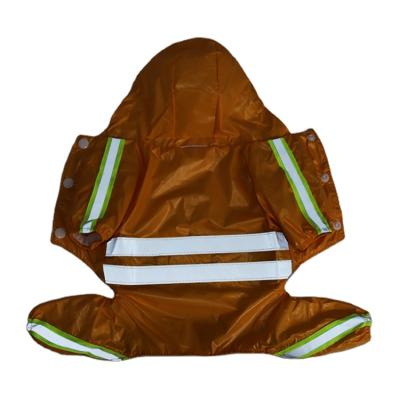 China Newest PU Zipper Pet Raincoat Factory Price Reflective Yellow Pet Raincoat for sale