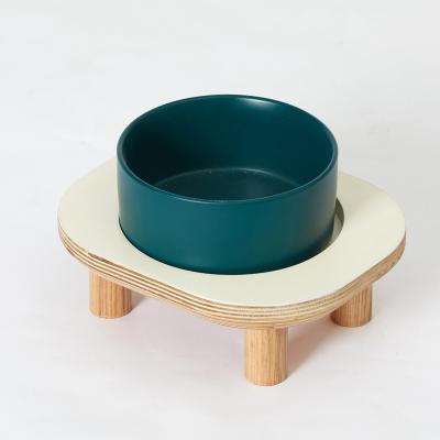 China Pine Fashion Eco-Friendly High Quality Style Portable Pet Bowl Food Pet Bowls With Stand for sale