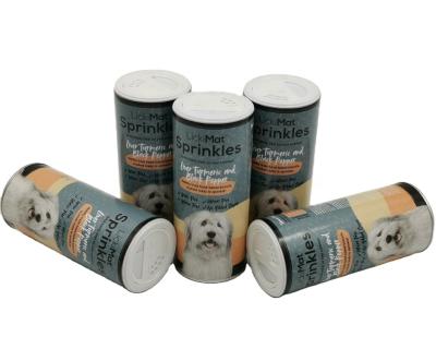 China Recycled Plastic Materials China Pet Food Packaging Cylinder Shaker Top Kraft Tube Cardboard Box Coated With Aluminum Foil Inside for sale