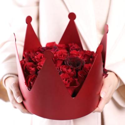 China Wholesale Biodegradable Art Cardboard Wedding Handmade Gift Box Custom Luxury Round Flower Folding Crown Wrapping Paper for sale