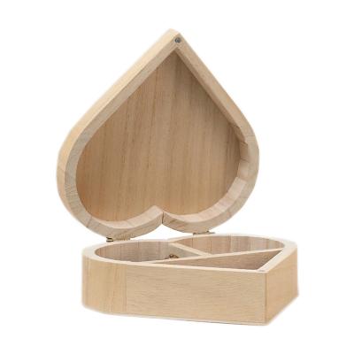 China Handmade Hand Carved Slip with Lid Small Custom Wood Storage Ring Box for sale