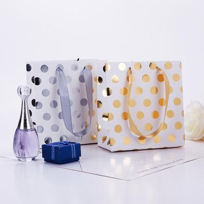 China New Biodegradable Mini Paper Bag Dot Gold Stamping Wholesale High Grade Copy Of Lady Holiday For Perfum Packaging Designs for sale