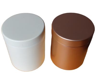 China Recycled Materials Solid Color Smooth Metal Diy Small Round Metal Storage Easy Tear Lid Tea Metal Box for sale