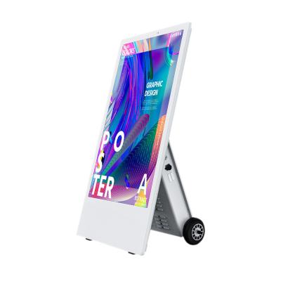 China HBONY Outdoor New Arrival 43 Inch IP65 Battery Powered Portable Mobile Outdoor Capacitive Poster Digital Displays for sale