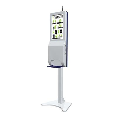 China Indoor Automatic Hand Sanitizer Dispenser Digital Signage VCR LCD Display Advertising Kiosk for sale