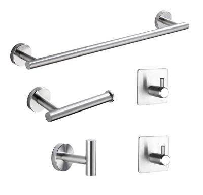 China Modern Amazon Hot Sales 5 Pieces Bathroom Accessory Set Towel Rack Toilet Paper Holder Included Towel Hooks For Bathroom Hardware Sets for sale