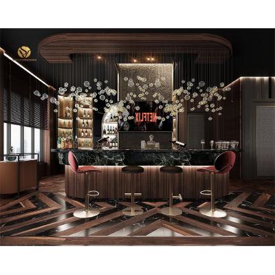 China Modern Modern Bar Counter Design Cigar Restaurant Counter Builder Commercial Coffee Cafe Shop Furniture Factory Outlet for sale