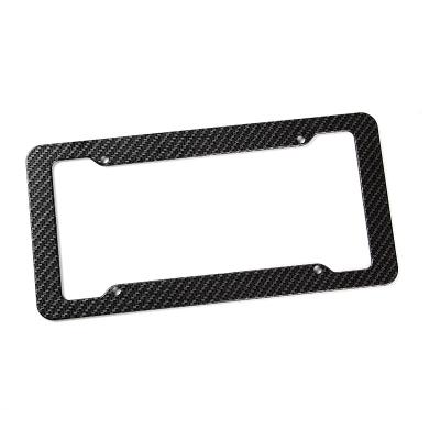 China Fixed Advanced Plate Texture License Plate Frame Classy Black Carbon Fiber License Plate Frame for sale