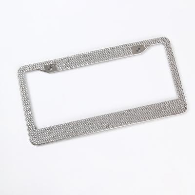 China Luxurious Diamond-encrusted Glowing Fixed Plate License Plate Frame License Plate Frame Holder for sale