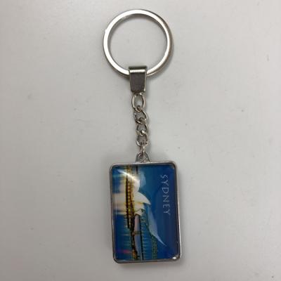 China Sydney Scenic Photos High Quality Glass Factory Price Waterproof+Eco-friendly Key Chain Customized Logo 3d for sale